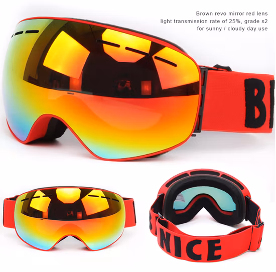 Easy Change Dural Lens Qualified Ski Lens Goggles TPU Frame Priate Logo Strap